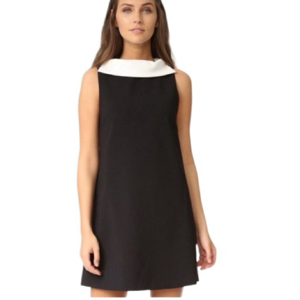 Alice + Olivia Employed Bellini Shift‎ Dress Black White Size 6 LBD